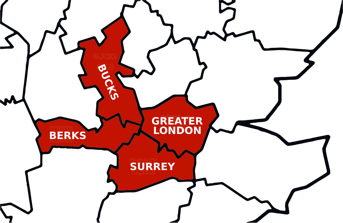 We cover the Surrey, Greater London, Buckinghamshire and Berkshire areas of the UK.